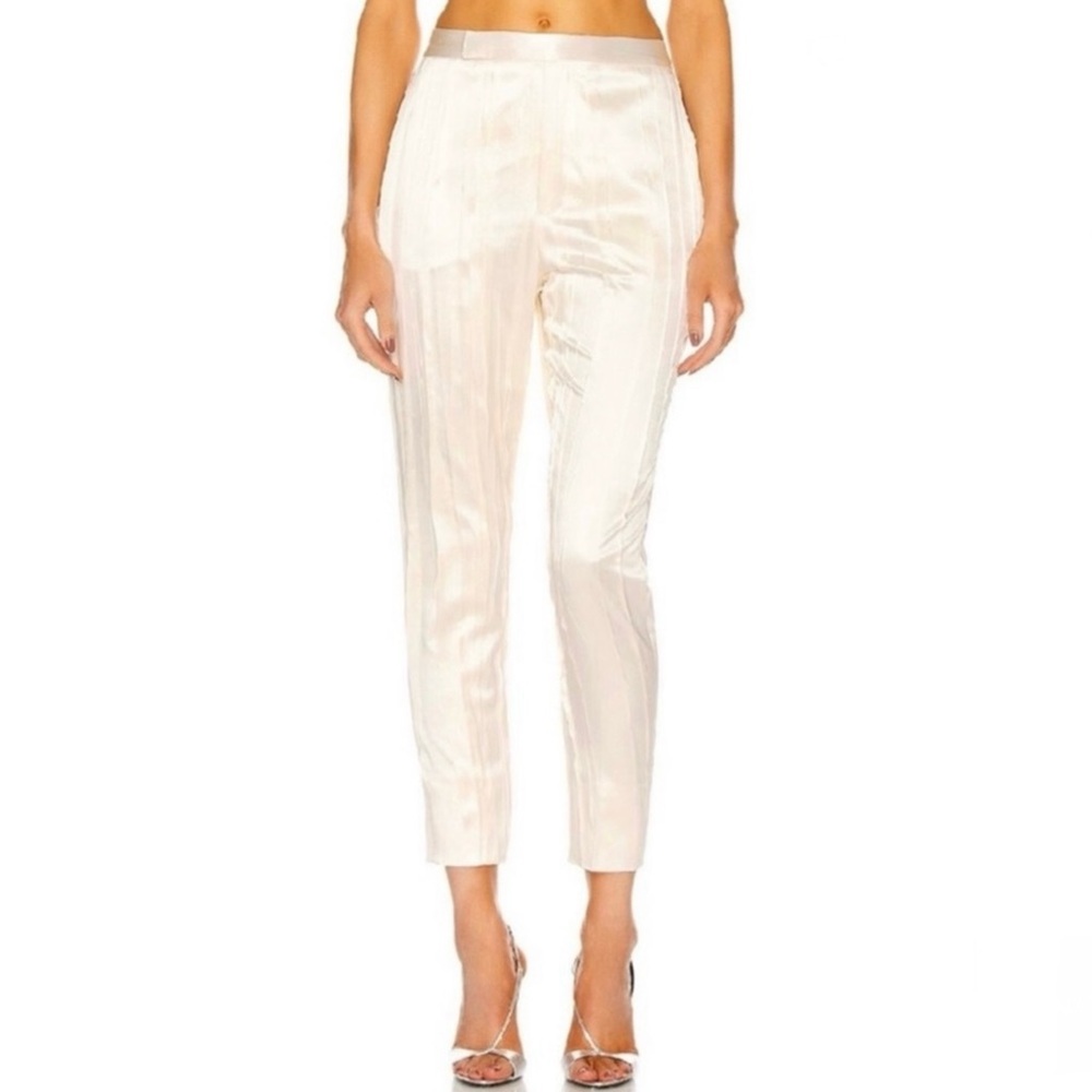 NEW SAINT LAURENT REVOLVE SILK BLEND CROPPED PANTS